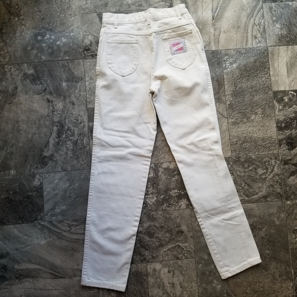Vintage 90s y2k Off-White Denim High Rise Waisted Mom Jeans 25" Waist VSCO - Picture 3 of 10